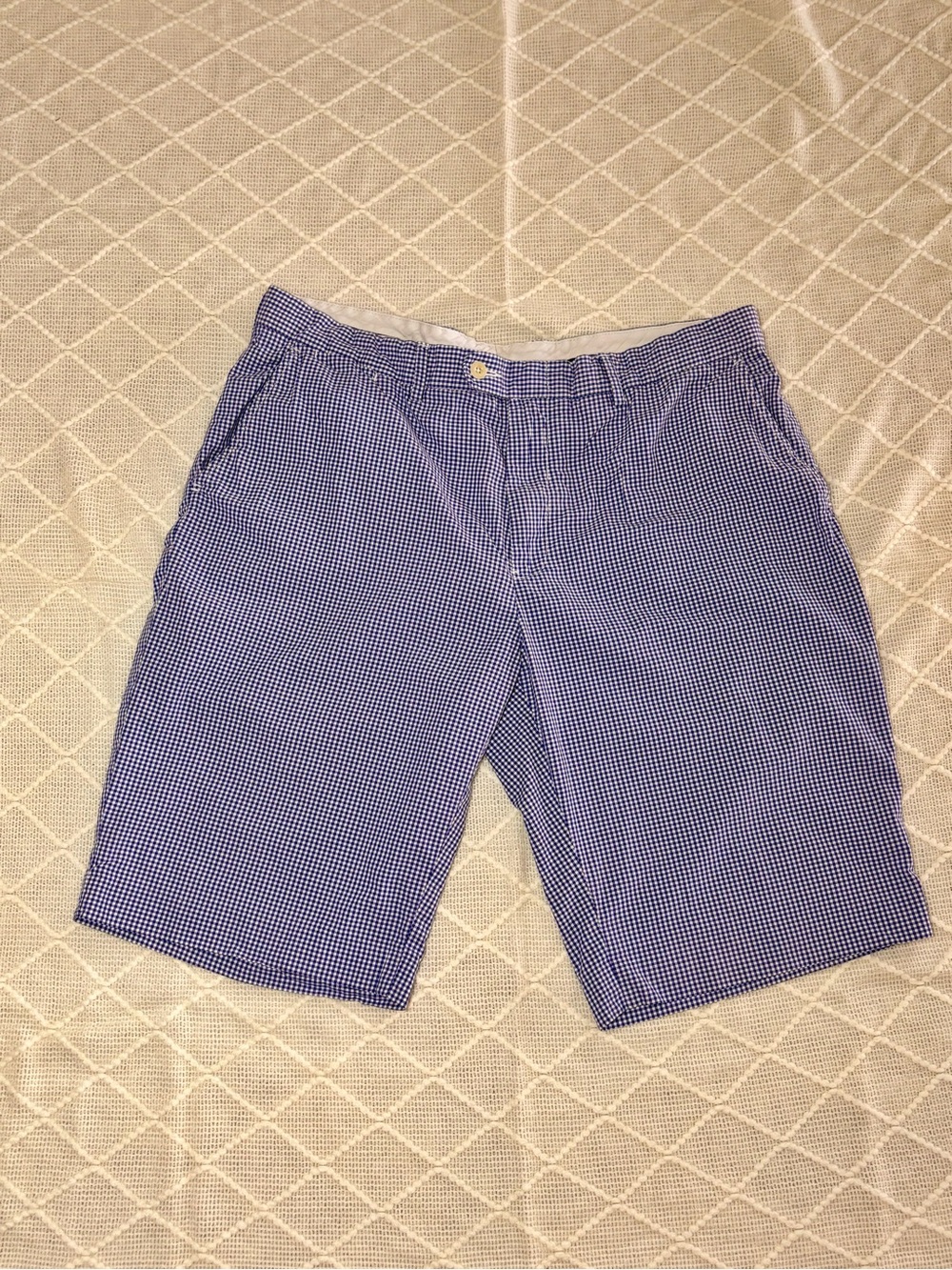 Polo Ralph Lauren Men's Blue Seersucker Shorts Vintage Size 38